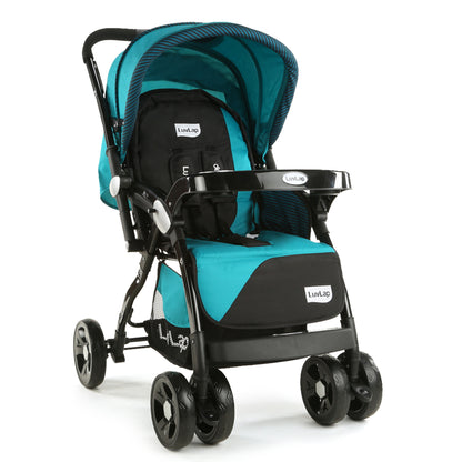 Galaxy Baby Stroller, Pram for Baby with 5 Point Safety Harness, Spacious Cushioned seat with Multi Level seat Recline, Easy Fold, Lightweight Stroller for 0 to 3 Years (Green & Black)