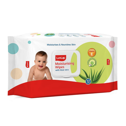 Aloe Vera Baby Wipes With Lid, 72 Pcs