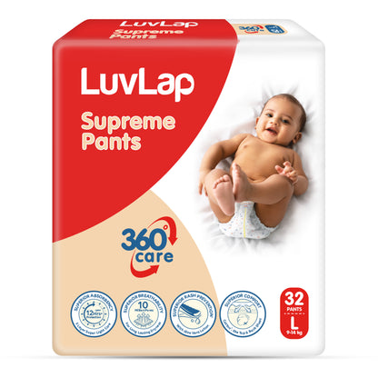 Supreme Diaper Pants Large (L) 9 to 14Kg, 32 Pcs