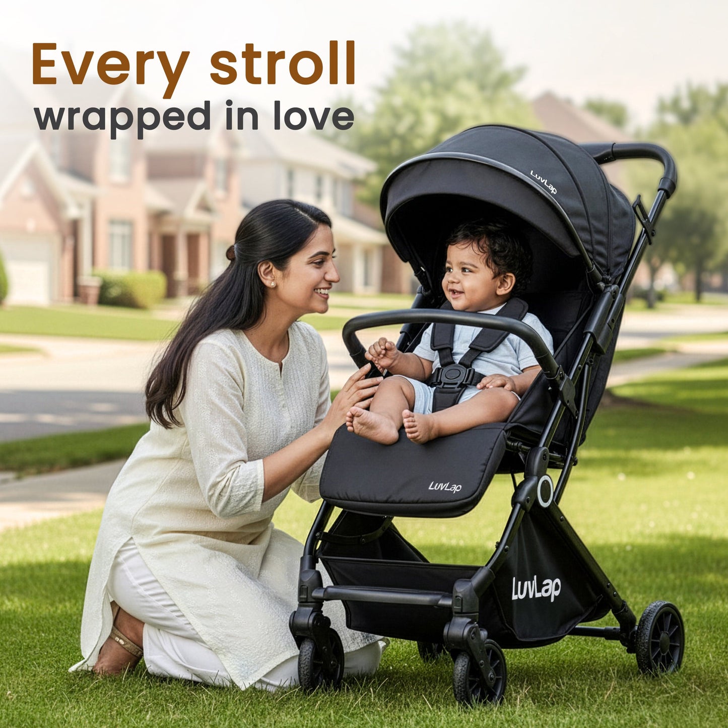 Elite Baby Stroller, Pram for 0 to 3 Years with 5 Point Safety Harness