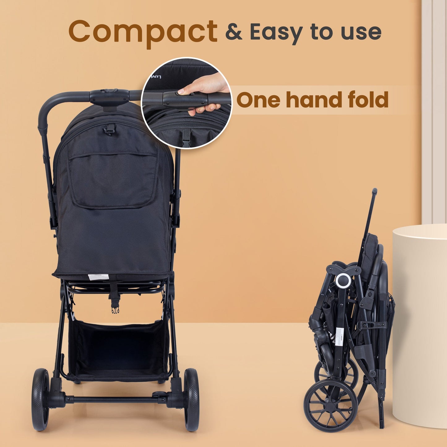 Elite Baby Stroller, Pram for 0 to 3 Years with 5 Point Safety Harness