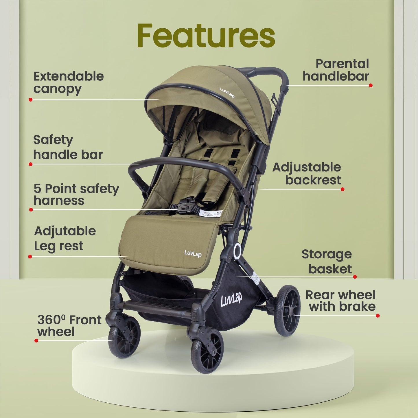 Elite Baby Stroller, Pram for 0 to 3 Years