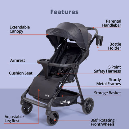 Comfy Baby Stroller, Pram for 0 to 3 Years, New Born/Toddler/Kid