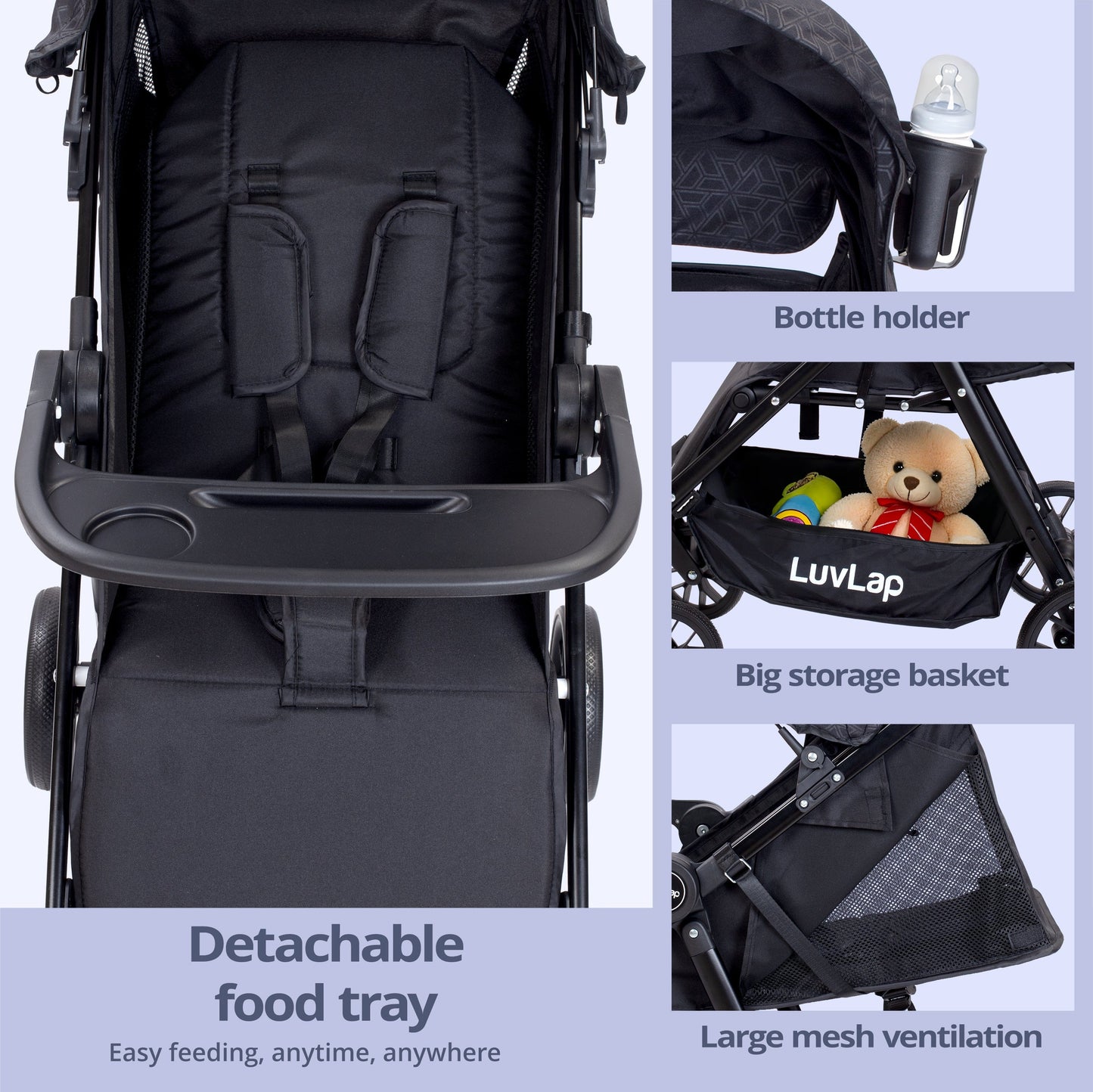 Comfy Baby Stroller, Pram for 0 to 3 Years, New Born/Toddler/Kid