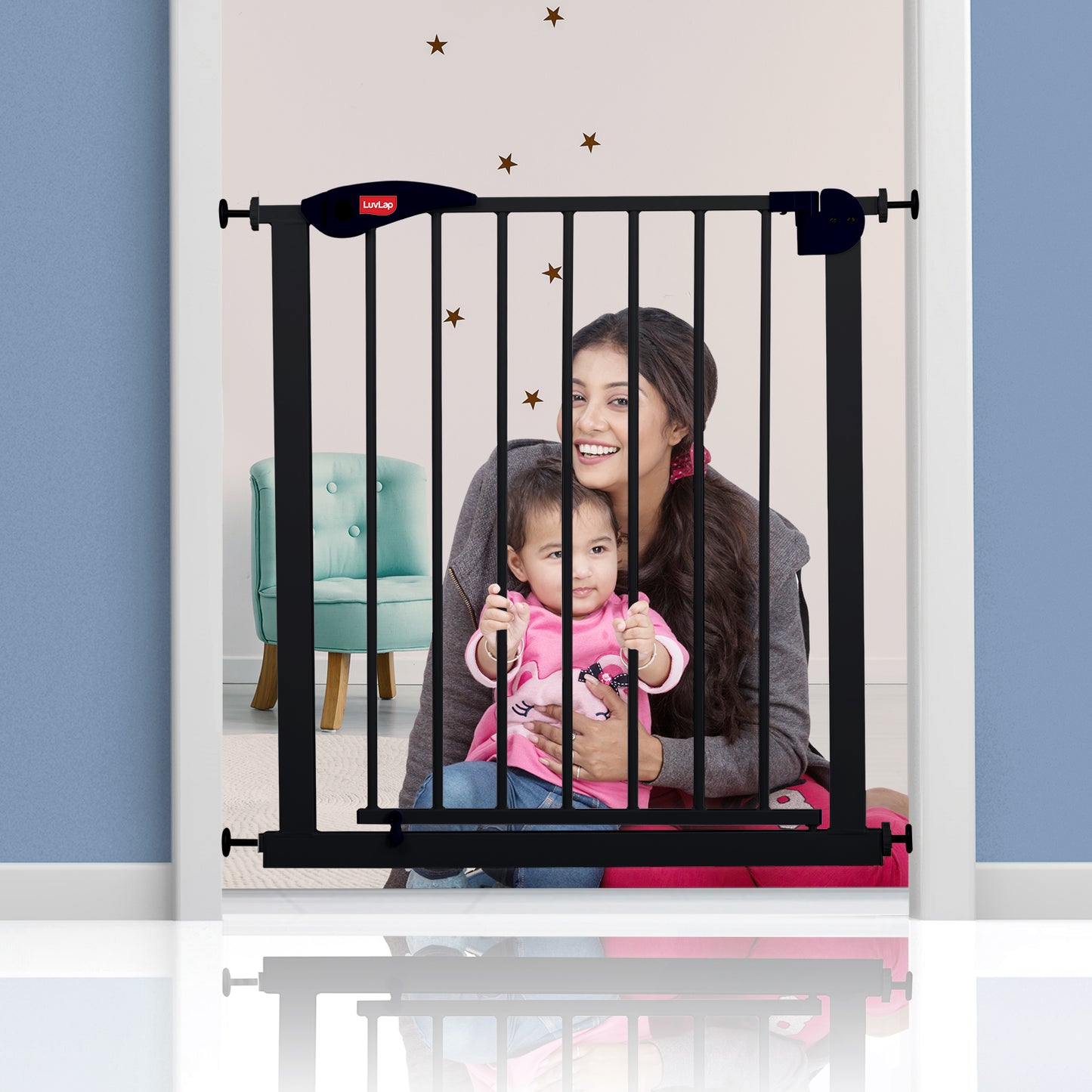 Indoor Baby Safety Gate, Black