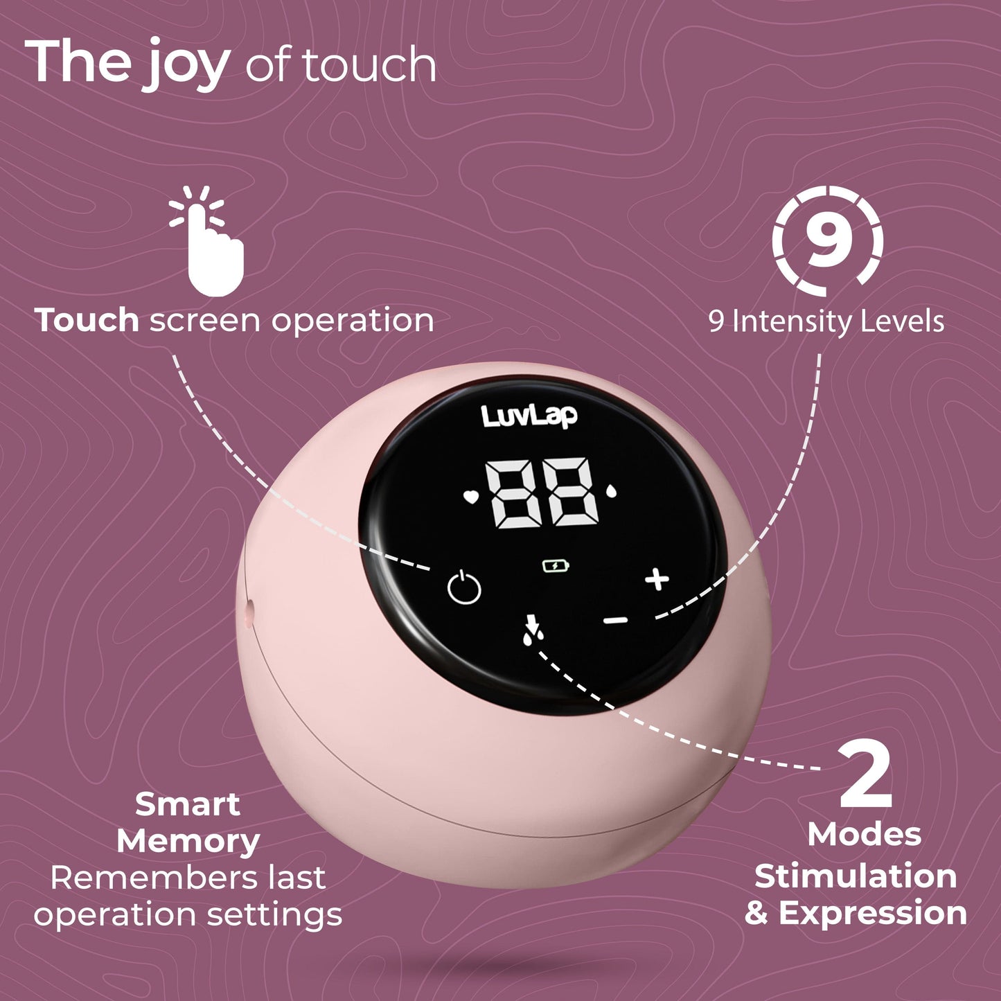 Adore Electric Breast Pump with 2 Phase Pumping, Rechargeable Battery, Digital Touch Screen, Smart Memory, Dual Power Mode, 2pcs Breast pads free, Soft & Gentle, BPA Free