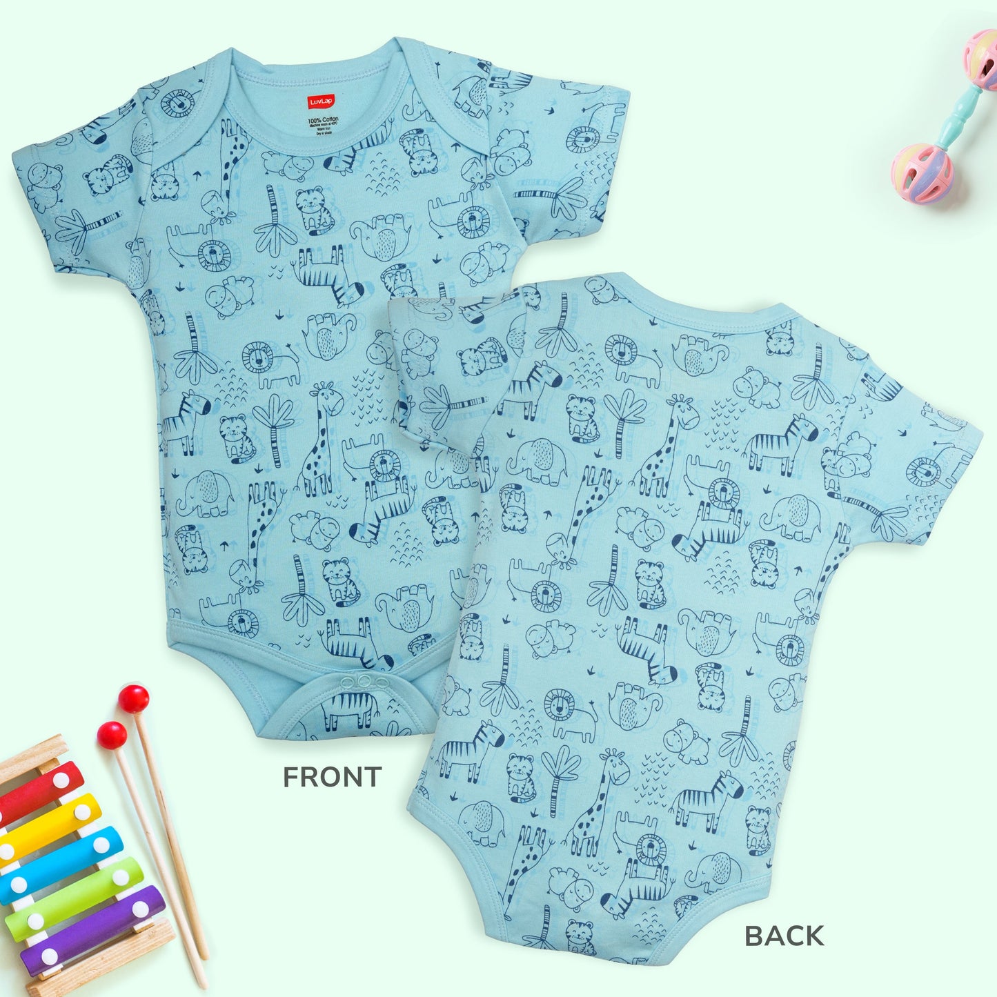 Baby Boys & Baby Girls  Pack Of 3 Half Sleeve Romper/Bodysuit 100% Cotton