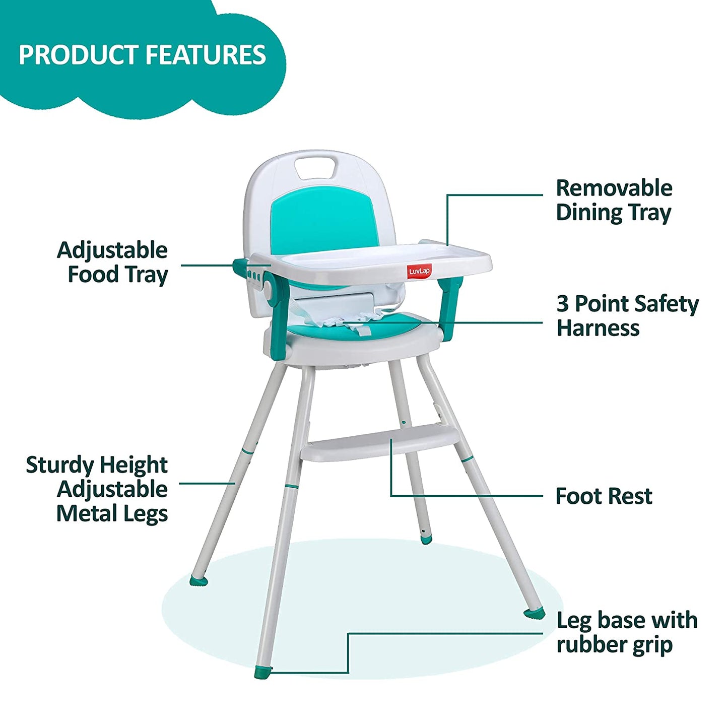 Cosmos 3-In-1 Baby High Chair, Green