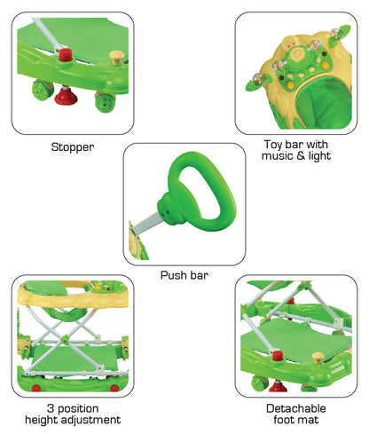 Comfy Baby Walker Cum Rocker, Green