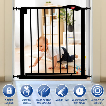 Indoor Baby Safety Gate, Black