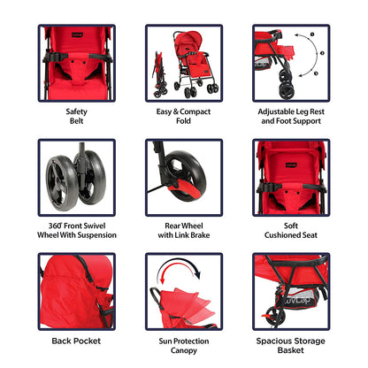 Delight Stroller, Red