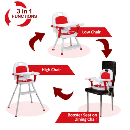 Cosmos 3-In-1 Baby High Chair, Red