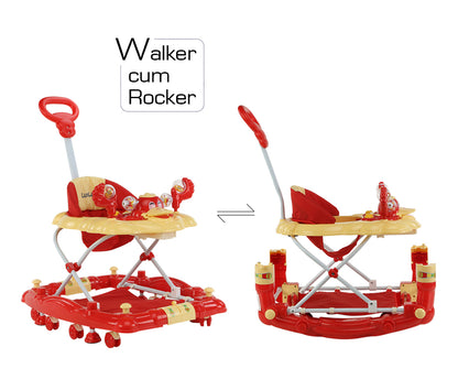 Comfy Baby Walker Cum Rocker, Red
