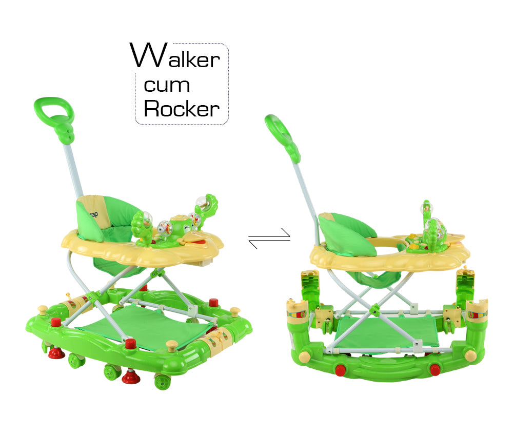 Comfy Baby Walker Cum Rocker, Green