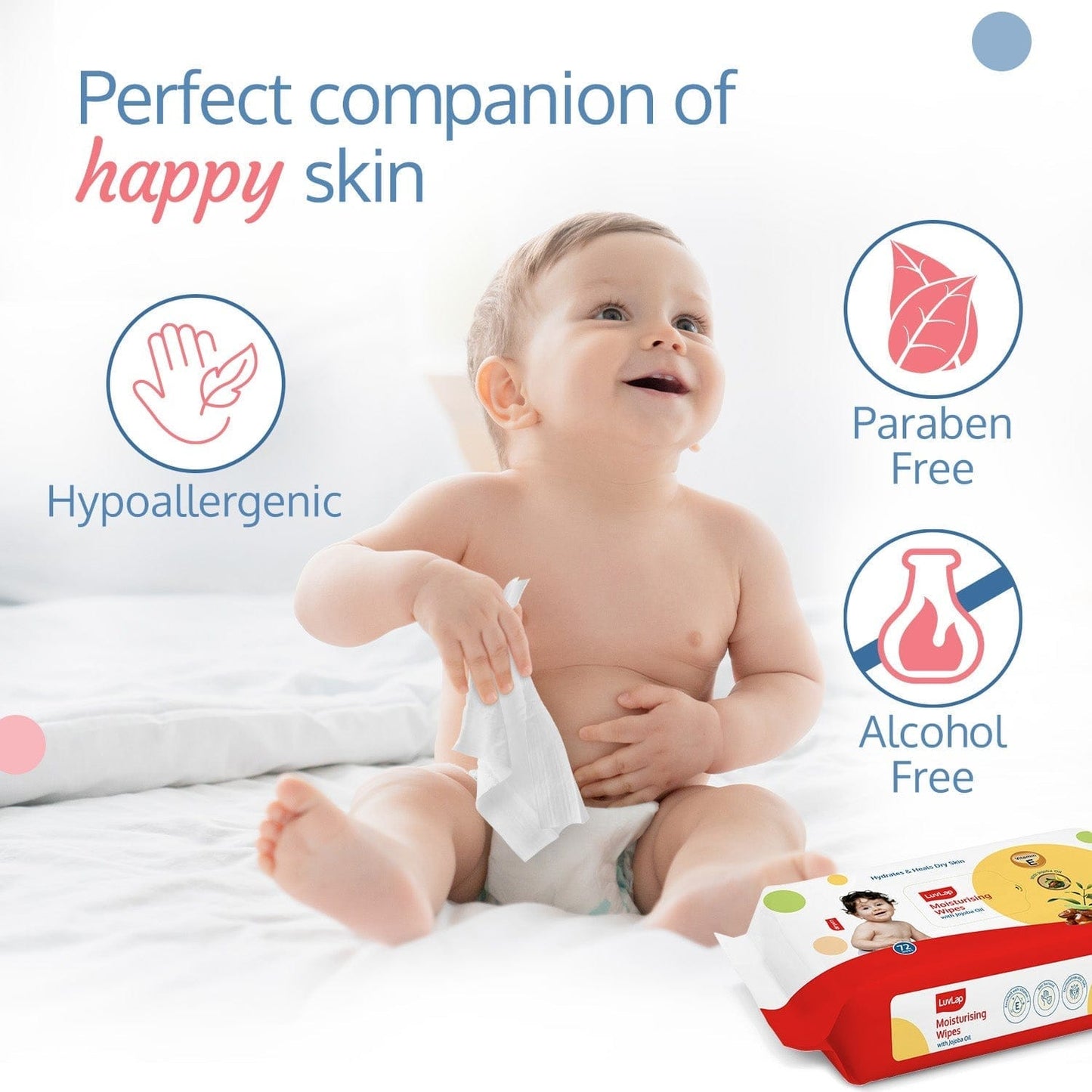 Jojoba Oil Baby Wipes, 72 Pcs