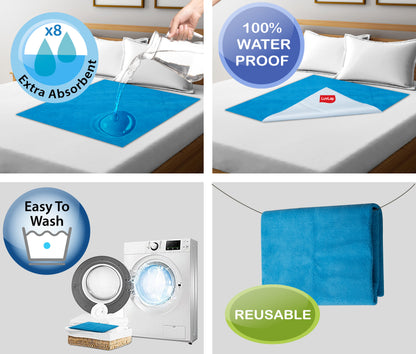 Instadry Baby Bed Protector, Blue Large
