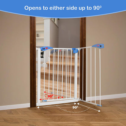 Indoor Baby Safety Gate for Door Way Size 76 to 85 cm Wide, White