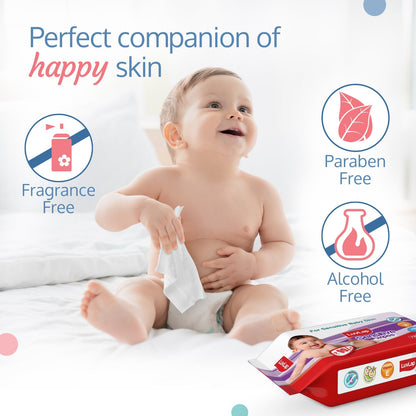 Paraben Free Baby Wipes for Sensitive Skin, Pack of 6
