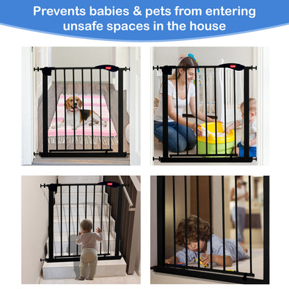 Indoor Baby Safety Gate, Black