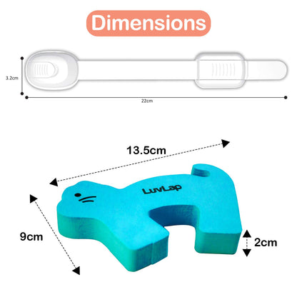 Baby Safety Lock & Door Stopper Combo Pack,7Pcs (6 pcs Safety Lock, One Pc Door Stopper)