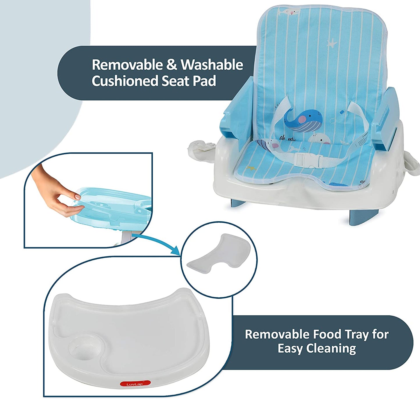 4-In-1 Baby High Chair, Blue