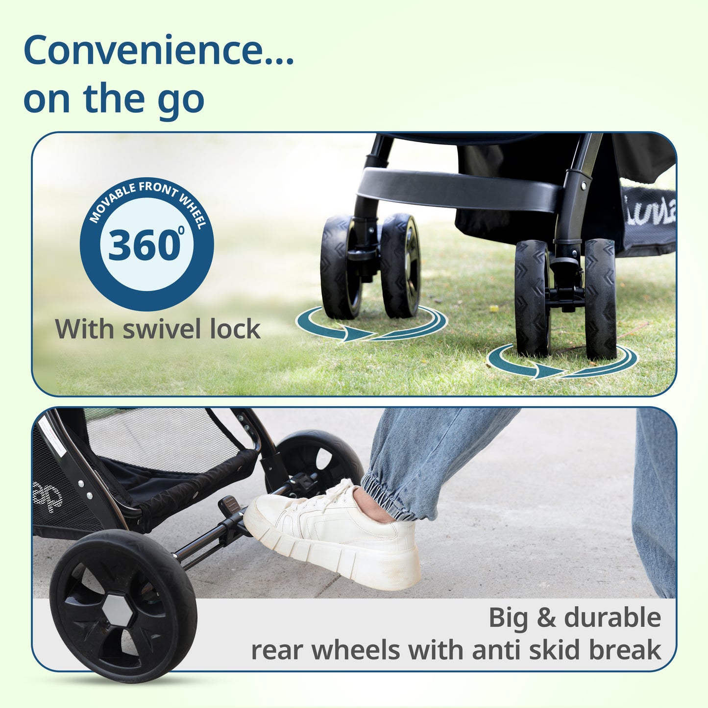 Galaxy Baby Stroller, Pram for Baby with 5 Point Safety Harness, Spacious Cushioned seat with Multi Level seat Recline, Easy Fold, Lightweight Stroller for 0 to 3 Years (Black)