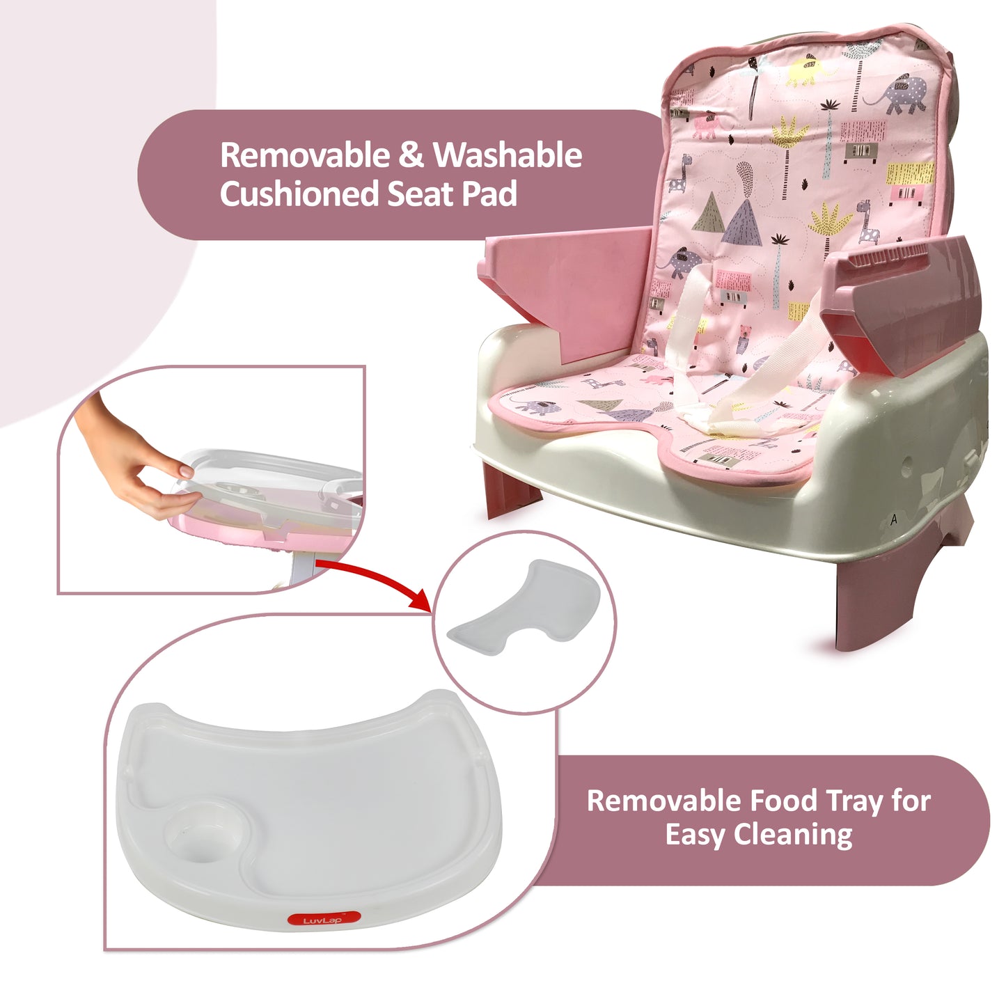 4-In-1 Baby High Chair, Pink