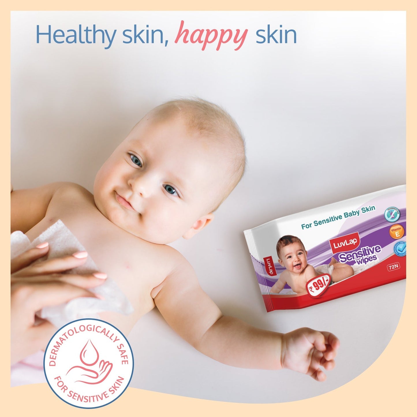 Paraben Free Baby Wipes for Sensitive Skin, Pack of 6