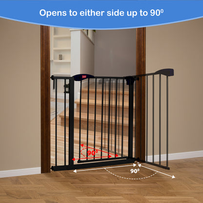 Indoor Baby Safety Gate Size 86 to 95 cm Wide, Black