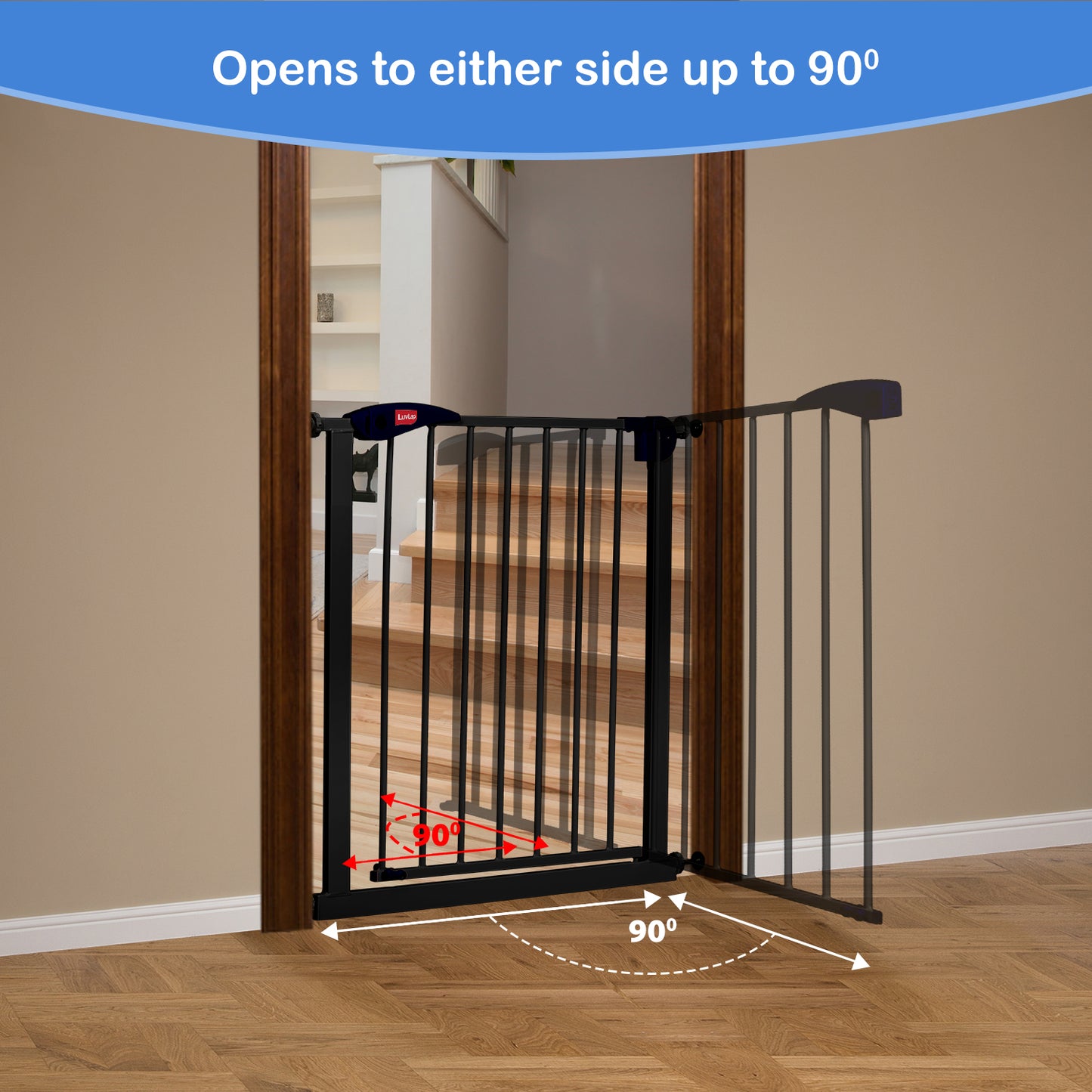 Indoor Baby Safety Gate, Black