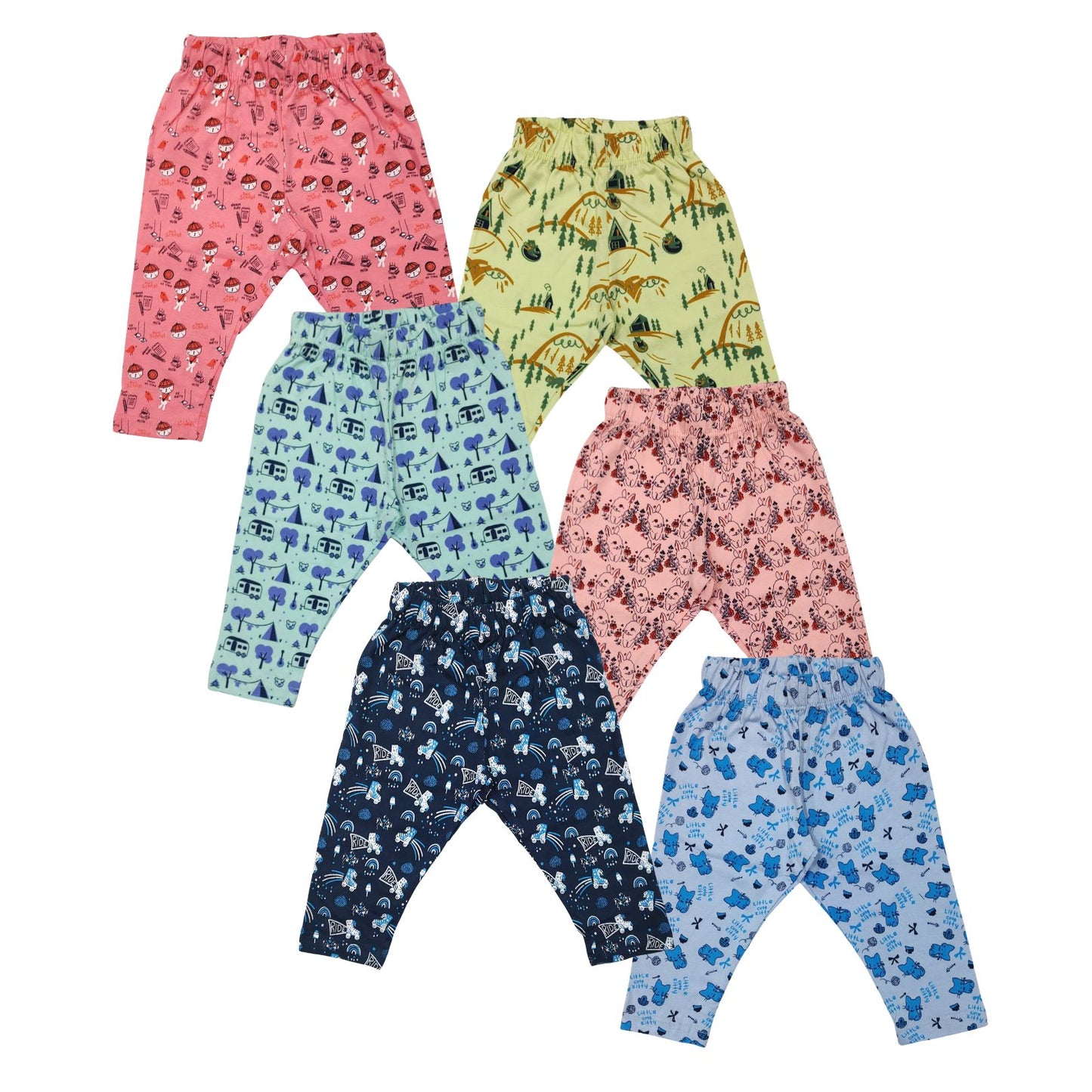 Baby Pyjama, For Baby, Infants & Toddlers, Multicolour, 100% Cotton, Baby Pyjama, Bottoms, Baby Clothes, Kids Clothing, Pack Of 6