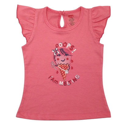 Half Sleeve Girls Top Pack Of 5, M Size