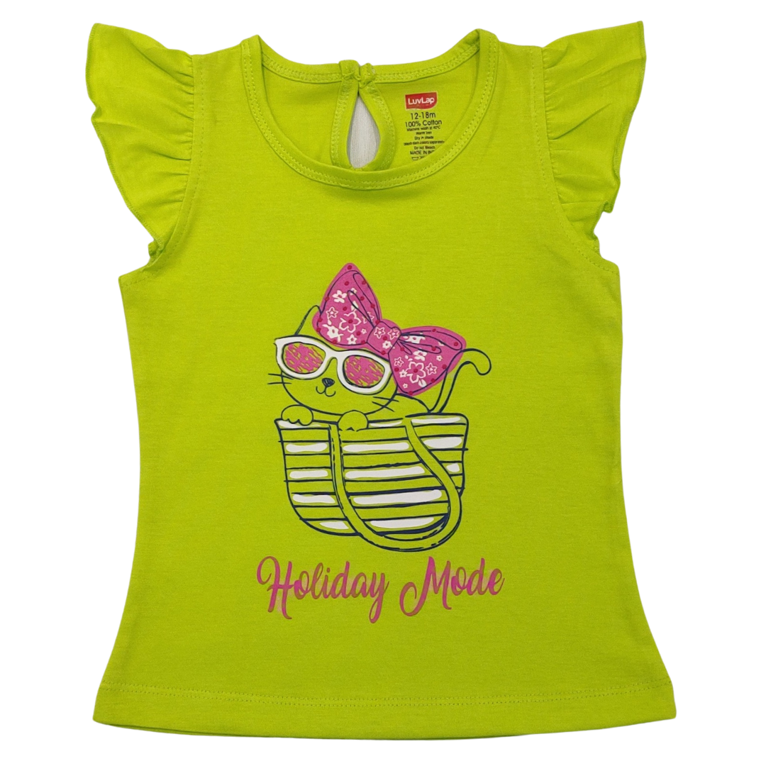 Half Sleeve Girls Top Pack Of 5, M Size