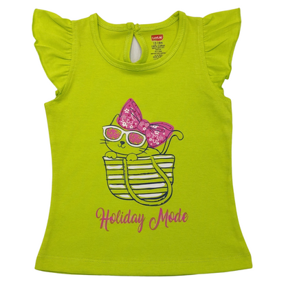 Half Sleeve Girls Top Pack Of 5, Xl Size