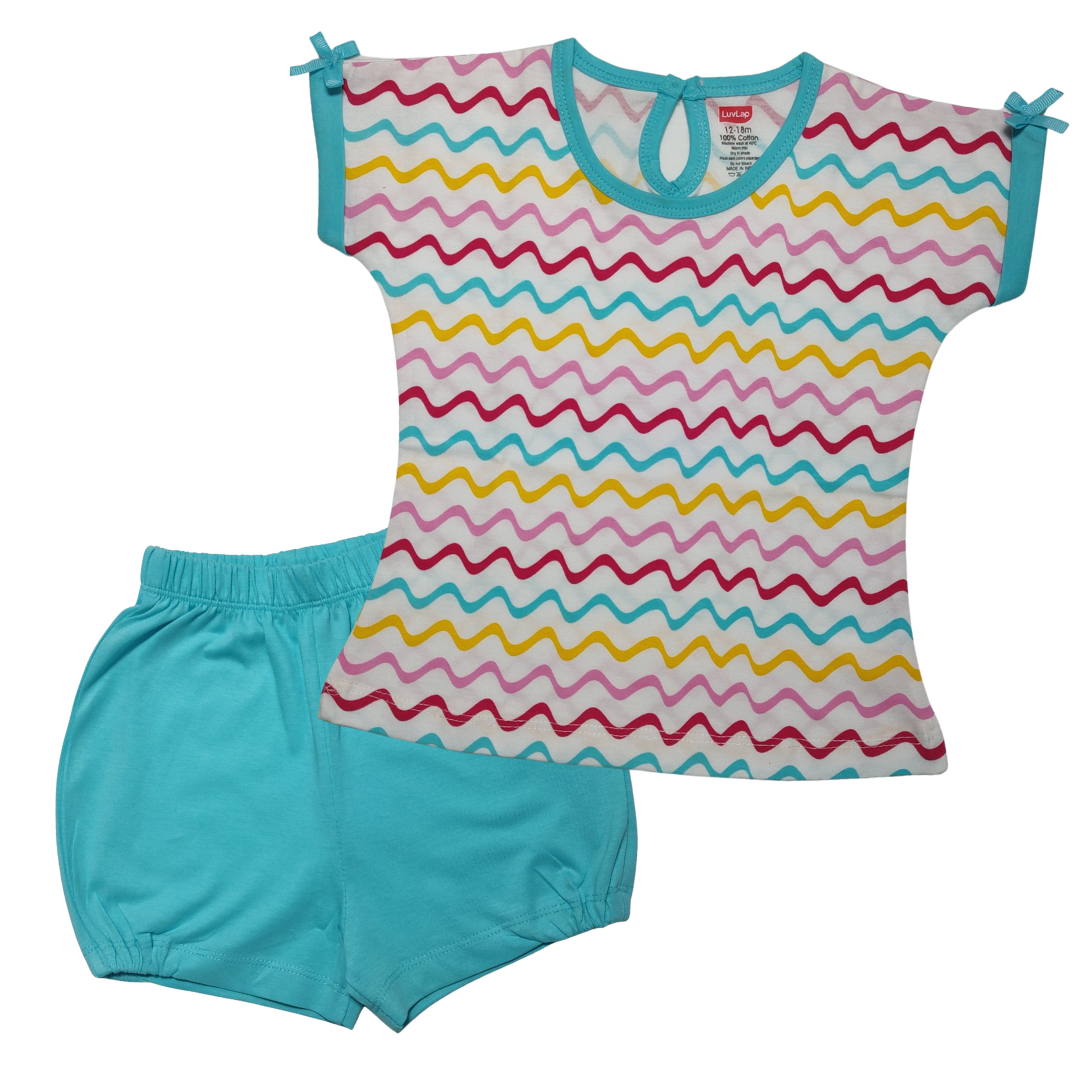 Half Sleeve Girls Top & Shorts Sets Pack Of 3, XL Size