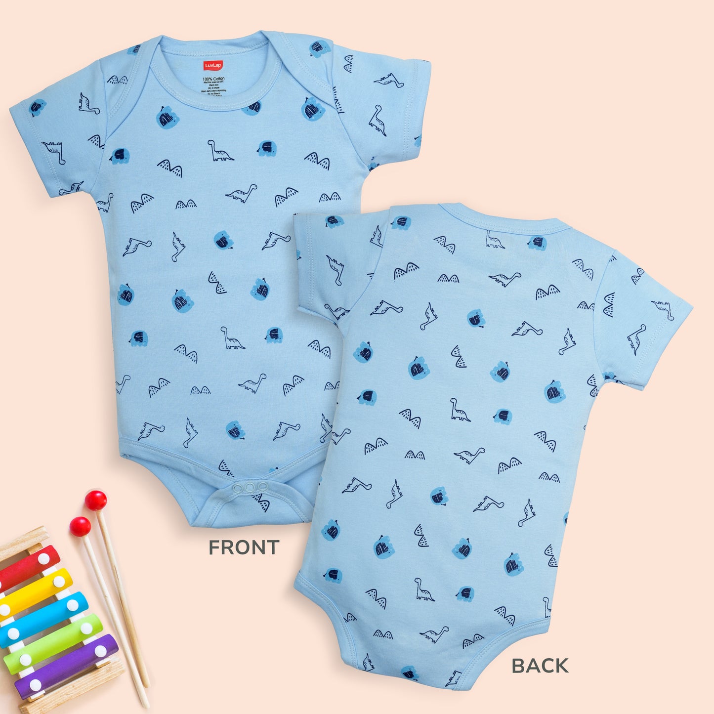 Baby Boys & Baby Girls  Pack Of 3 Half Sleeve Romper/Bodysuit 100% Cotton