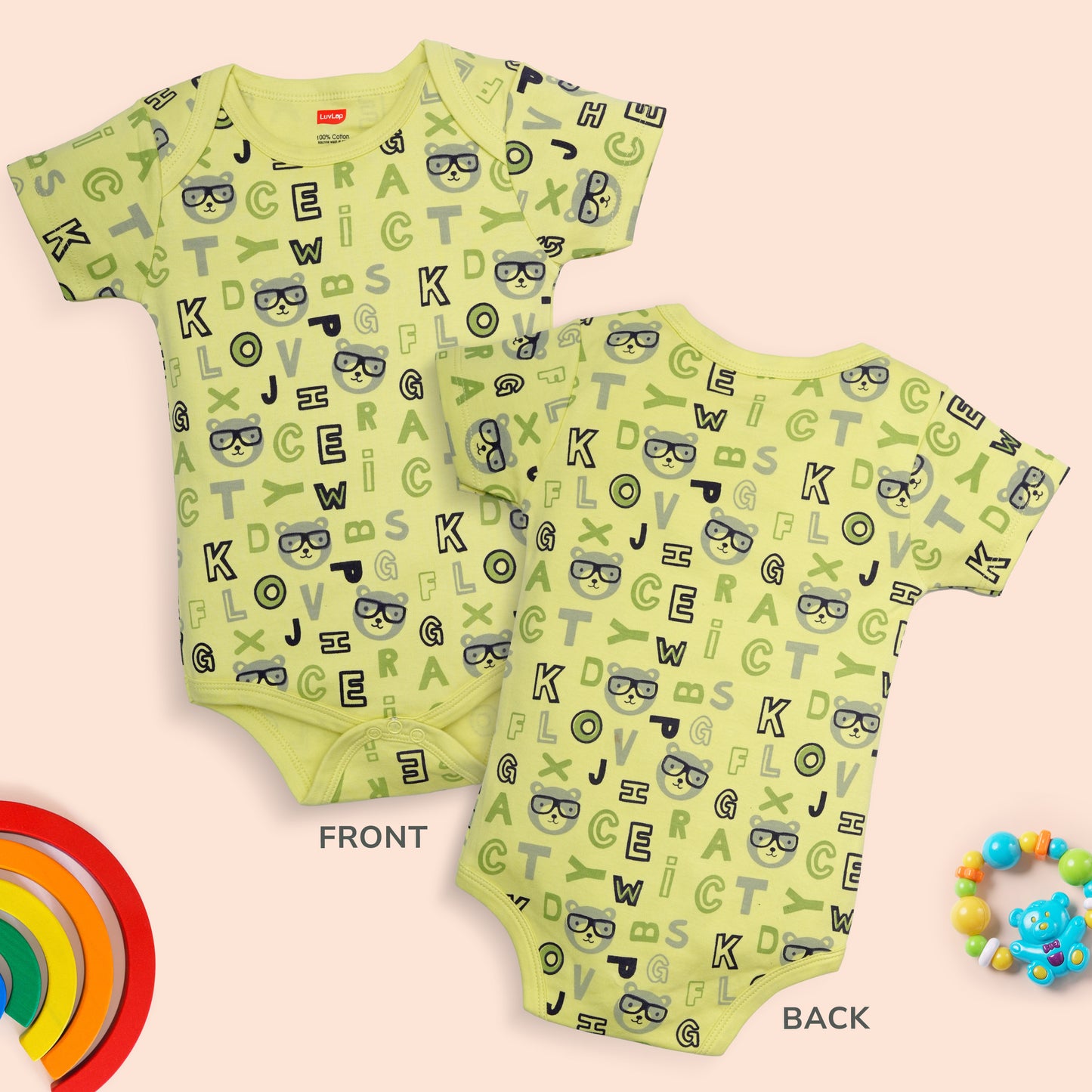 Baby Boys & Baby Girls  Pack Of 3 Half Sleeve Romper/Bodysuit 100% Cotton