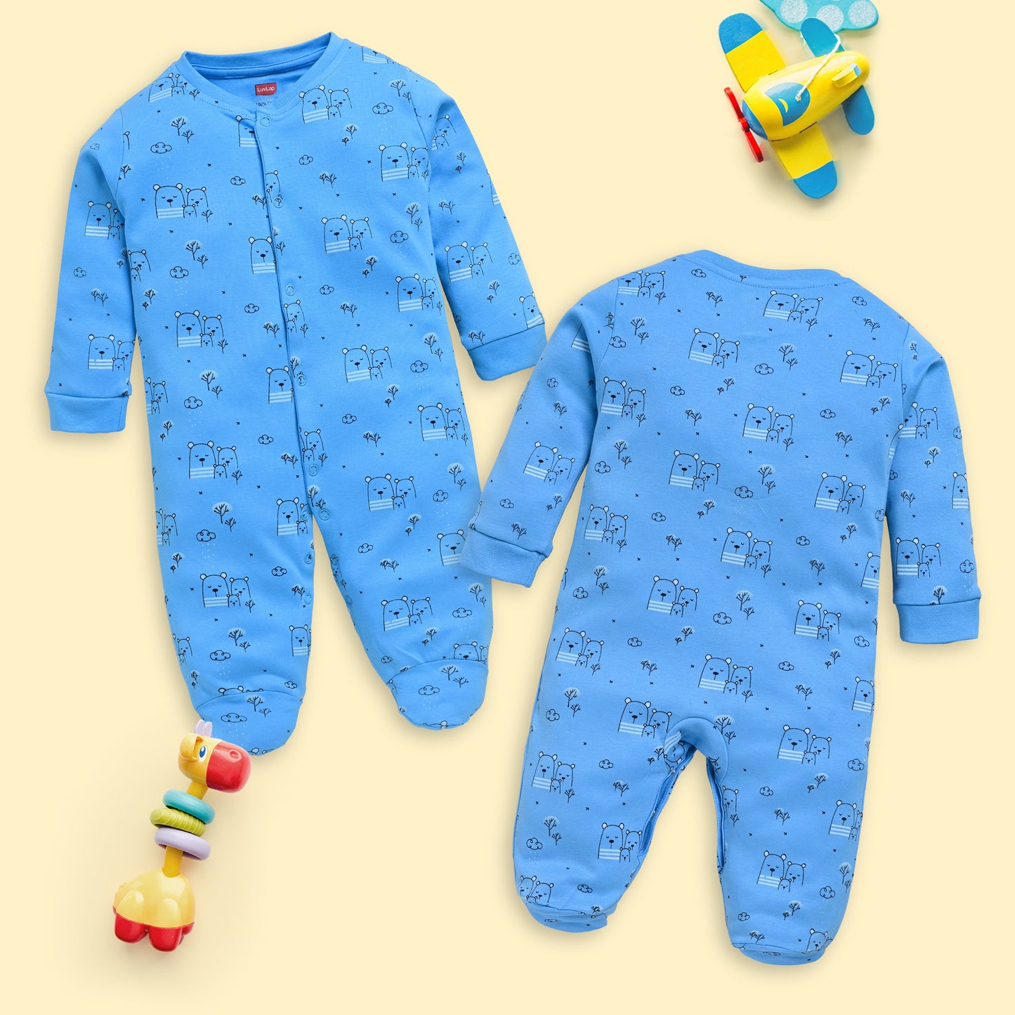 Baby Boys & Baby Girls  Pack Of 3 Full Sleeve Romper/Bodysuit 100% Cotton