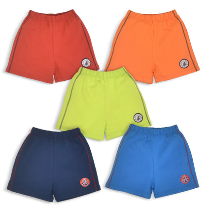 Baby Boys & Baby Girls Pack Of 5 Regular Shorts 100% Cotton
