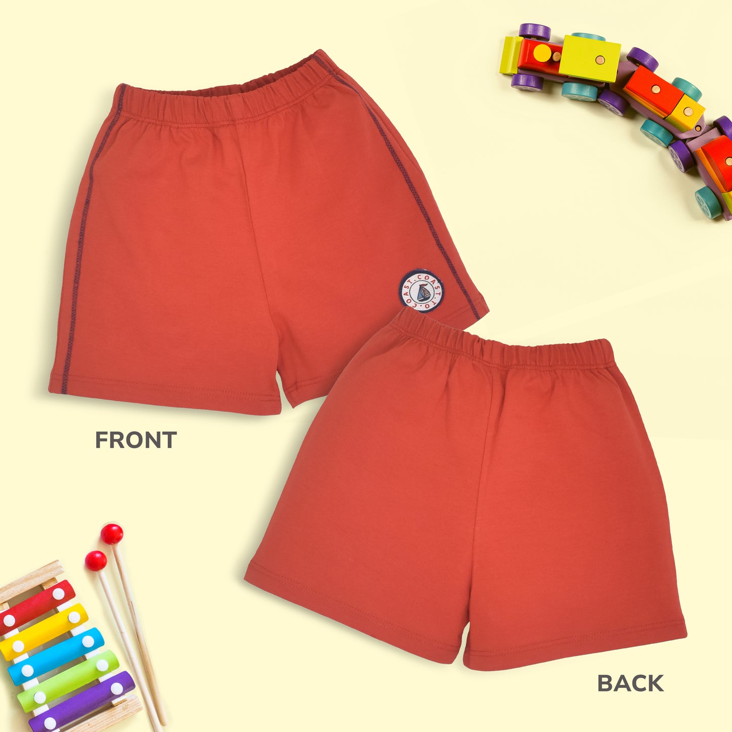 Baby Boys & Baby Girls Pack Of 5 Regular Shorts 100% Cotton
