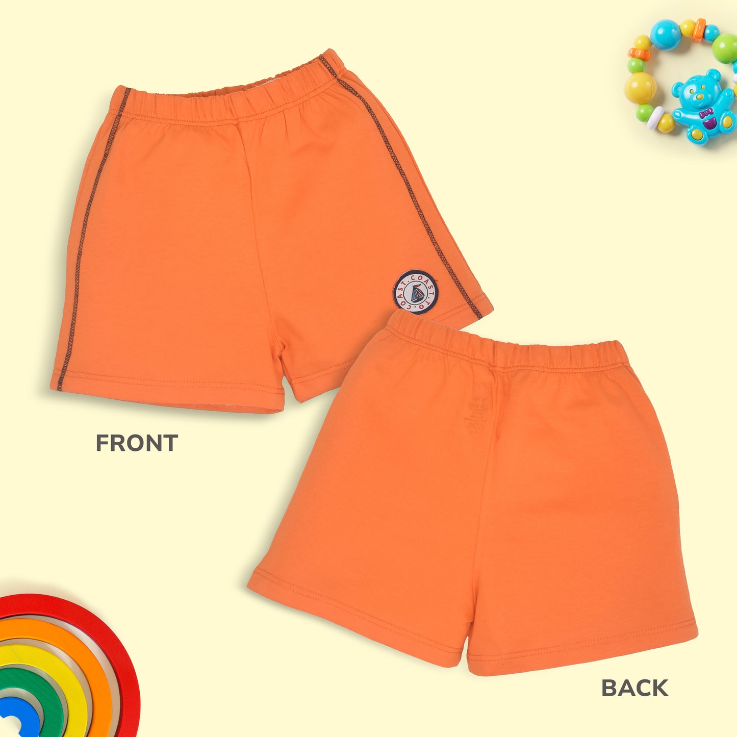 Baby Boys & Baby Girls Pack Of 5 Regular Shorts 100% Cotton