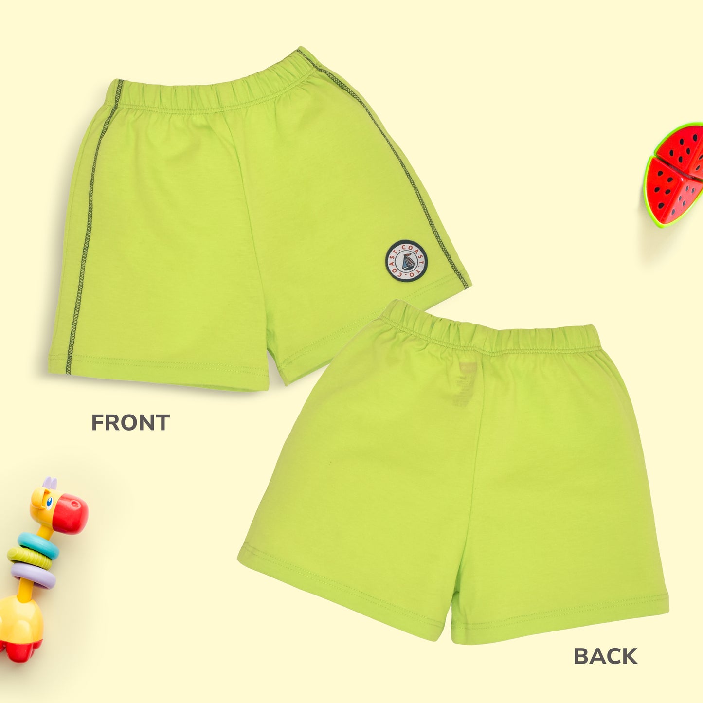 Baby Boys & Baby Girls Pack Of 5 Regular Shorts 100% Cotton
