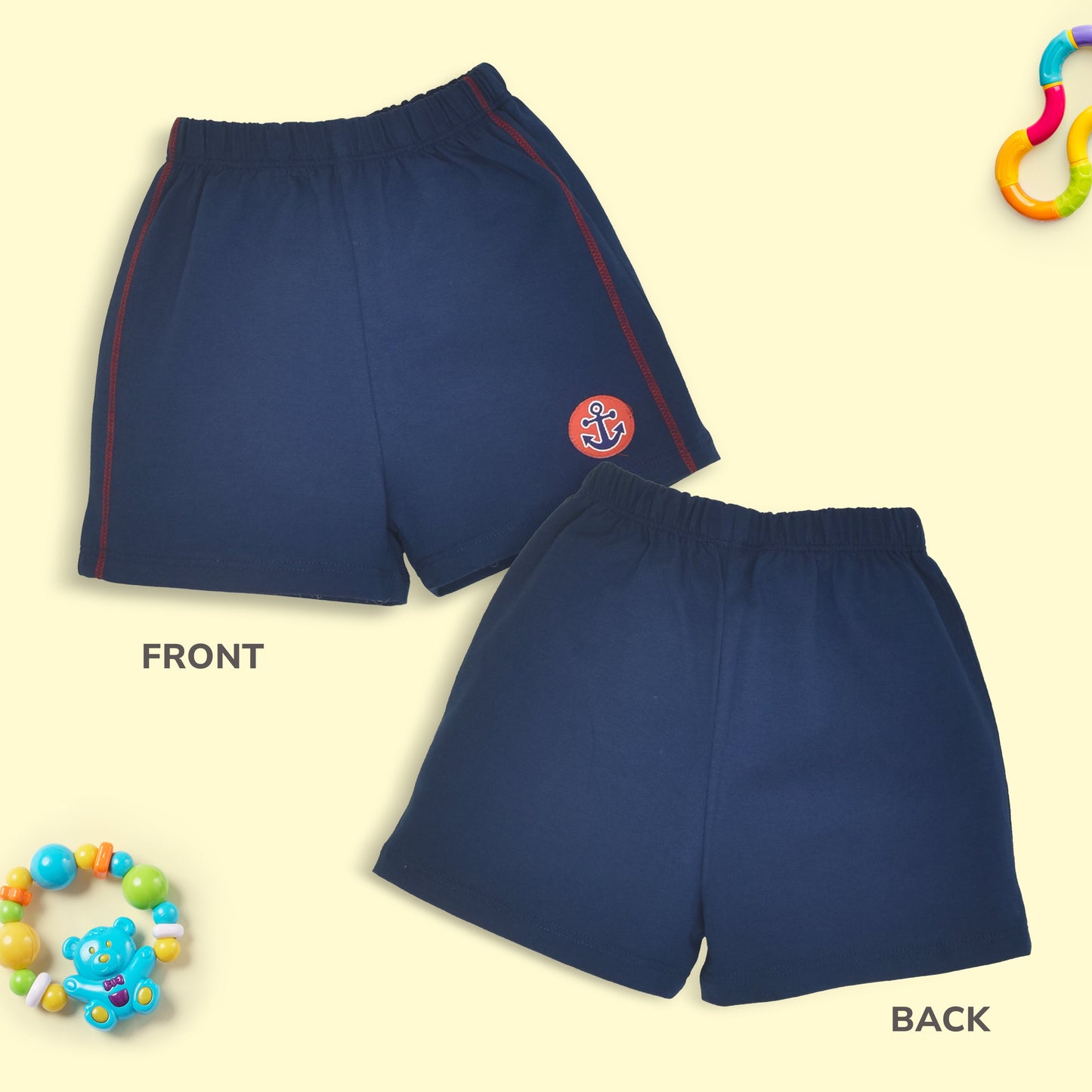Baby Boys & Baby Girls Pack Of 5 Regular Shorts 100% Cotton