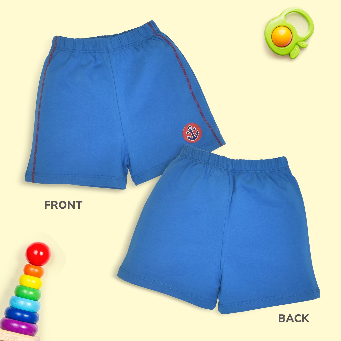 Baby Boys & Baby Girls Pack Of 5 Regular Shorts 100% Cotton