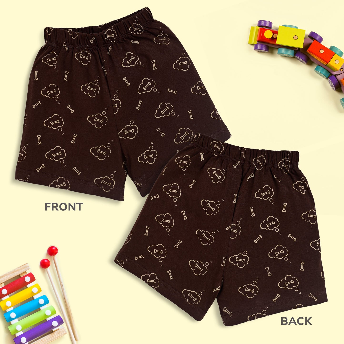 Baby Boys & Baby Girls Pack Of 5 Regular Shorts 100% Cotton