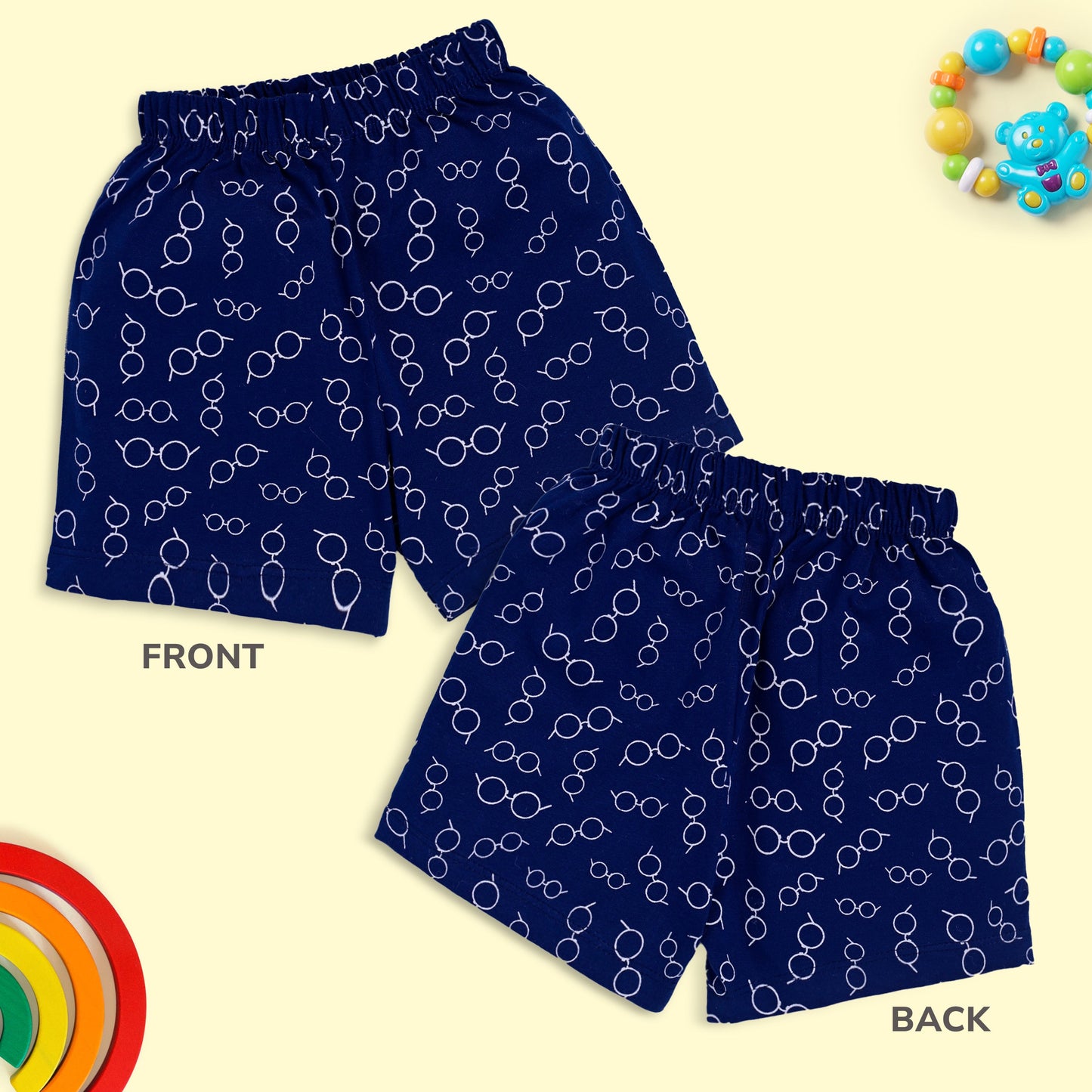 Baby Boys & Baby Girls Pack Of 5 Regular Shorts 100% Cotton