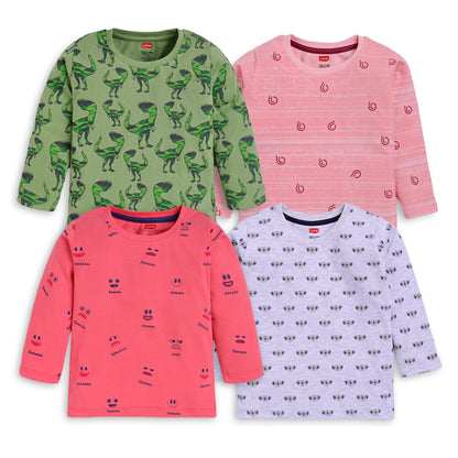 Baby Boys Pack Of 4 Full Sleeve T-Shirt 100% Cotton