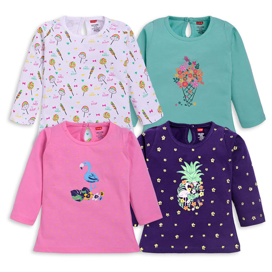 Cartoon Regular Fit F/S Girls Top