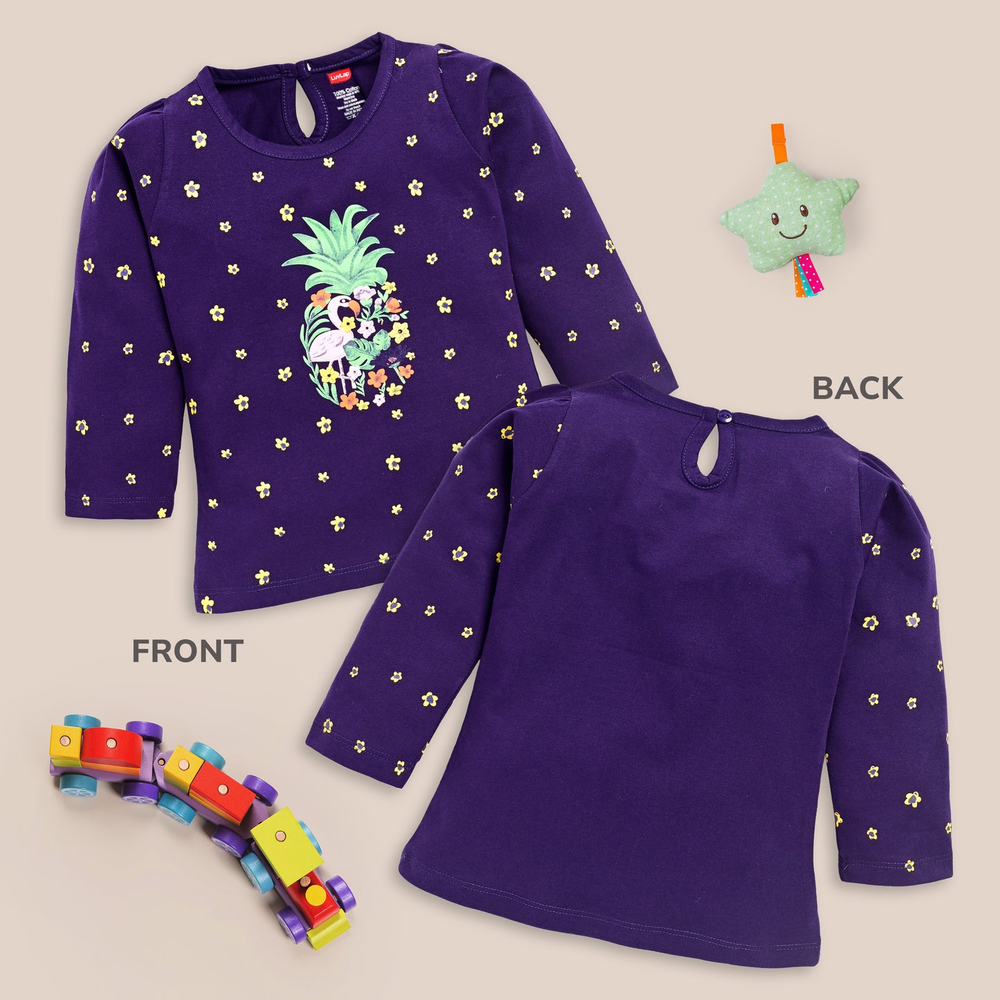 Cartoon Regular Fit F/S Girls Top