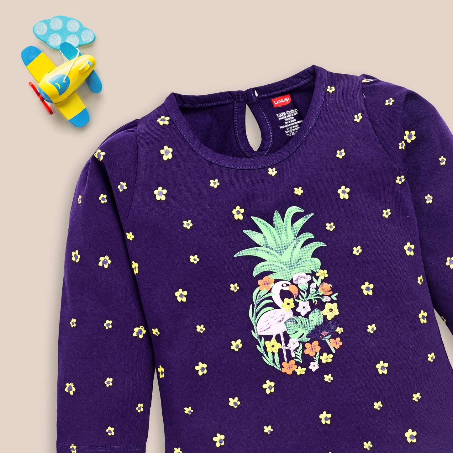 Cartoon Regular Fit F/S Girls Top